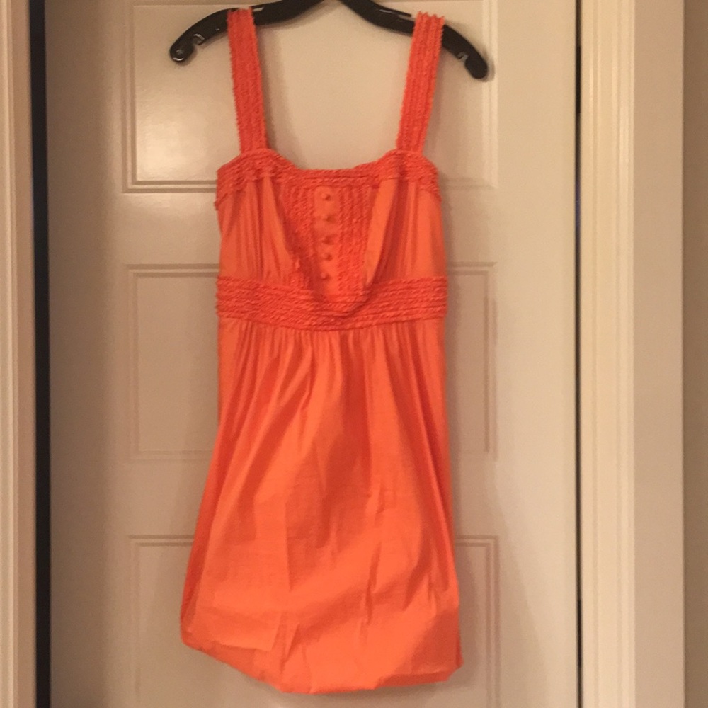 BCBG orange dress with bubble hem